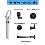 Drain-Verteidiger® 3.0 - Professioneller Toilettenentstopfer + 4 Anhänge